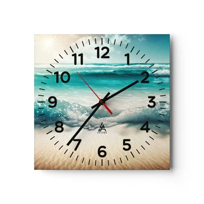 Orologio da parete - Orologio in Vetro - La calma dell'oceano - 30x30 cm