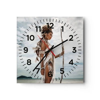 Orologio da parete - Orologio in Vetro - La regina dei tropici - 30x30 cm