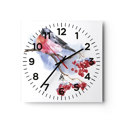 Orologio da parete - Orologio in Vetro - L'inverno a colori - 40x40 cm