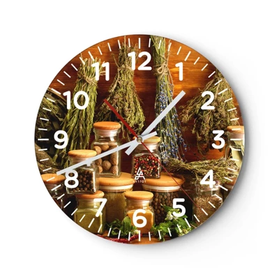 Orologio da parete - Orologio in Vetro - Magie di cucina - 40x40 cm