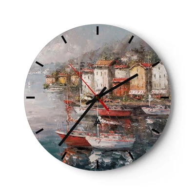 Orologio da parete - Orologio in Vetro - Molo romantico - 40x40 cm