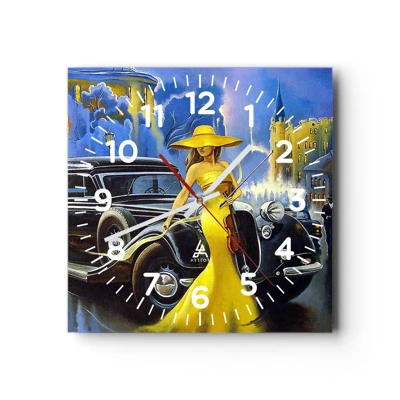 Orologio da parete - Orologio in Vetro - Notturno per violino e amore - 40x40 cm