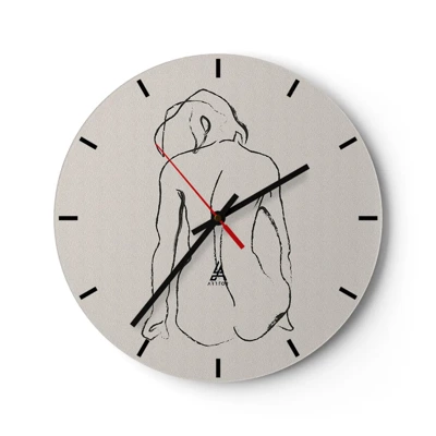 Orologio da parete - Orologio in Vetro - Nudo di ragazza - 40x40 cm