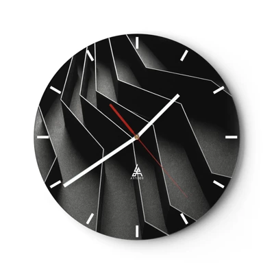 Orologio da parete - Orologio in Vetro - Ordine tridimensionale - 30x30 cm