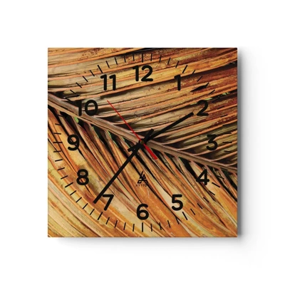 Orologio da parete - Orologio in Vetro - Oro di cocco - 30x30 cm