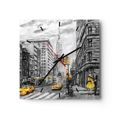 Orologio da parete - Orologio in Vetro - Racconto di New York - 30x30 cm