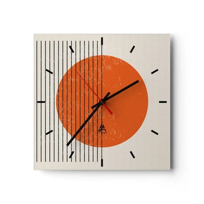 Orologio da parete - Orologio in Vetro - Sempre il sole - 40x40 cm