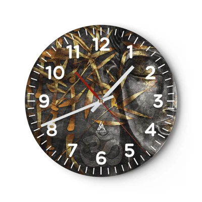 Orologio da parete - Orologio in Vetro - Senti la pace - 30x30 cm