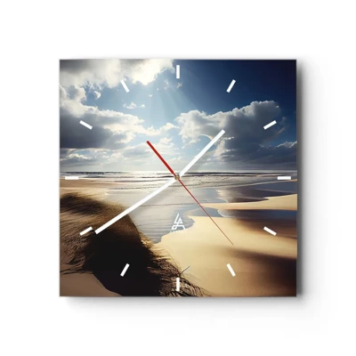 Orologio da parete - Orologio in Vetro - Spiaggia incontaminata - 30x30 cm