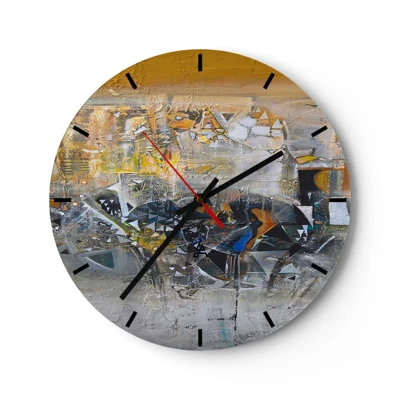 Orologio da parete - Orologio in Vetro - Tutto andrà bene - 40x40 cm