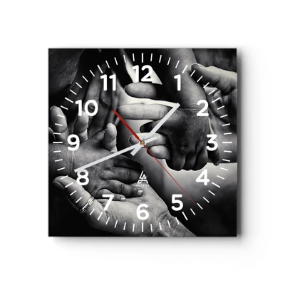 Orologio da parete - Orologio in Vetro - Umanità - 30x30 cm