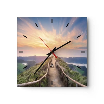 Orologio da parete - Orologio in Vetro - Vicino al cielo - 30x30 cm