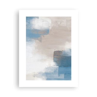 Poster - Astrazione rosa coperta dal blu - 30x40 cm