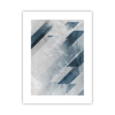 Poster - Composizione spaziale: movimento in grigio - 30x40 cm