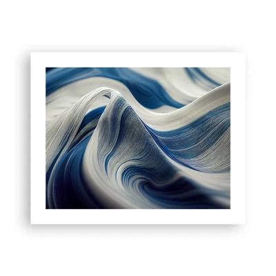 Poster - Fluidità di blu e di bianco - 50x40 cm