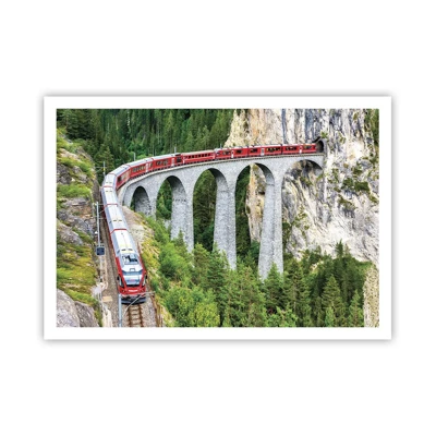 Poster - Il treno tra i monti - 100x70 cm