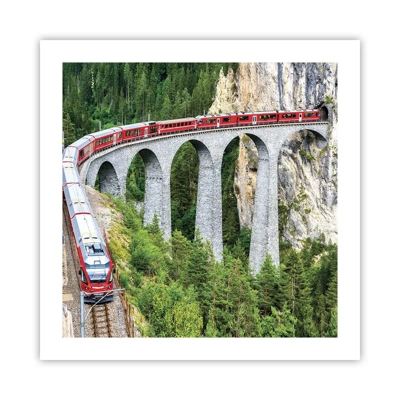 Poster - Il treno tra i monti - 50x50 cm