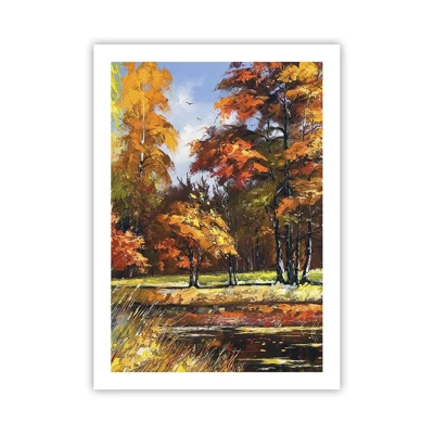 Poster - Paesaggio in oro e marrone - 50x70 cm