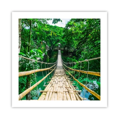 Poster - Ponte sospeso sopra il verde - 50x50 cm