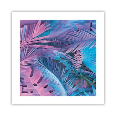 Poster - Tropici in rosa e blu - 40x40 cm