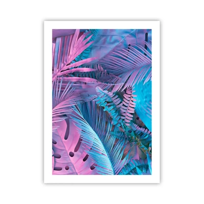 Poster - Tropici in rosa e blu - 50x70 cm