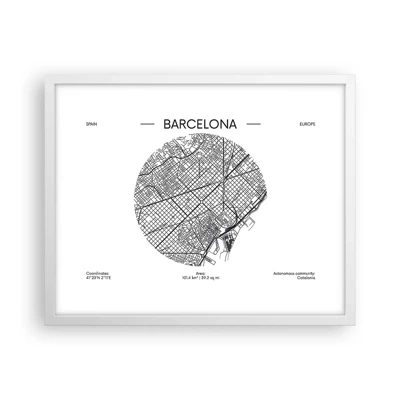 Poster in cornice bianca - Anatomia di Barcellona - 50x40 cm