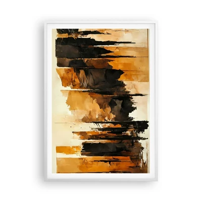 Poster in cornice bianca - Armonia di nero e oro - 70x100 cm