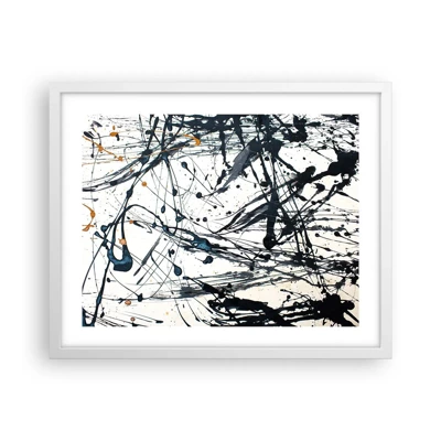 Poster in cornice bianca - Astrazione espressionistica - 50x40 cm