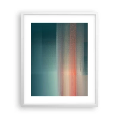 Poster in cornice bianca - Astrazione: onde di luce - 40x50 cm