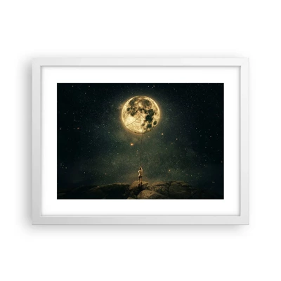 Poster in cornice bianca - Chi ha rubato la luna - 40x30 cm