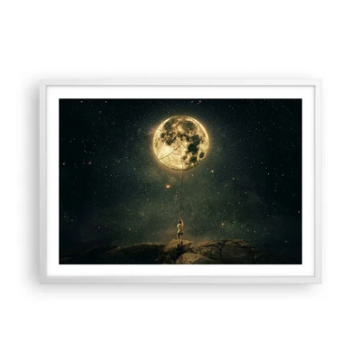 Poster in cornice bianca - Chi ha rubato la luna - 70x50 cm