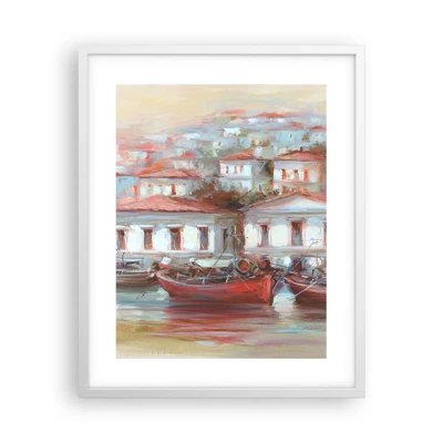 Poster in cornice bianca - Cittadina felice - 40x50 cm