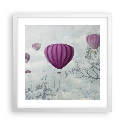 Poster in cornice bianca - Come navi nel cielo - 40x40 cm