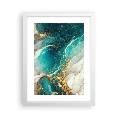 Poster in cornice bianca - Composizione con vene d'oro - 30x40 cm