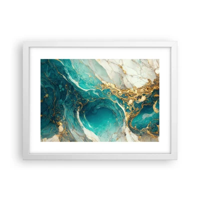 Poster in cornice bianca - Composizione con vene d'oro - 40x30 cm