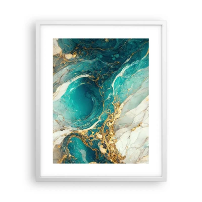 Poster in cornice bianca - Composizione con vene d'oro - 40x50 cm