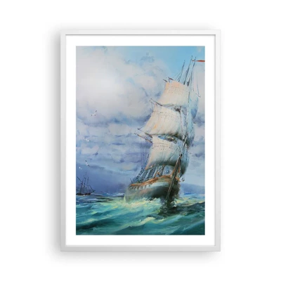 Poster in cornice bianca - Con il vento in favore - 50x70 cm