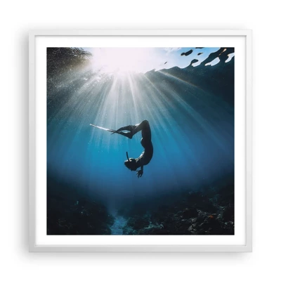 Poster in cornice bianca - Danza subacquea - 60x60 cm