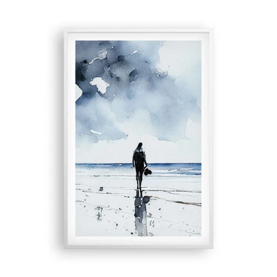 Poster in cornice bianca - Dialogo con il mare - 61x91 cm