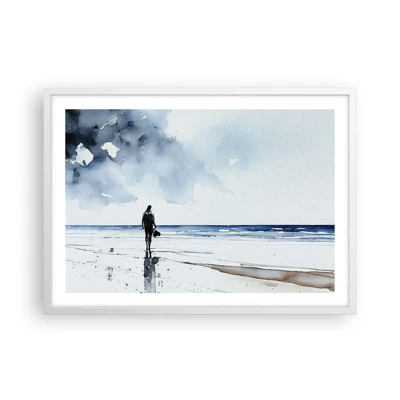 Poster in cornice bianca - Dialogo con il mare - 70x50 cm