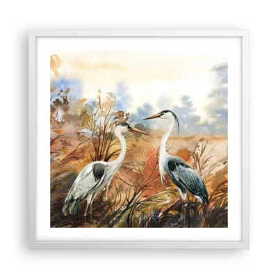 Poster in cornice bianca - Dove in autunno? - 50x50 cm