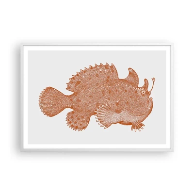 Poster in cornice bianca - È davvero un pesce - 100x70 cm