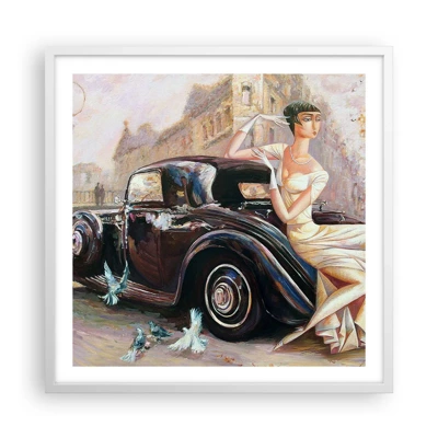 Poster in cornice bianca - Eleganza in stile retro - 60x60 cm