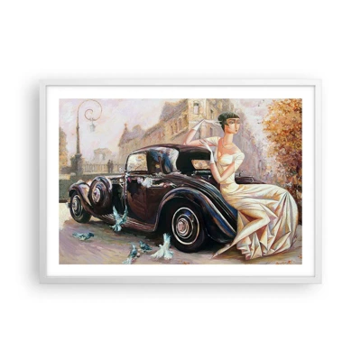 Poster in cornice bianca - Eleganza in stile retro - 70x50 cm