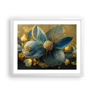 Poster in cornice bianca - Fiorire d'oro - 50x40 cm