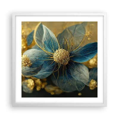 Poster in cornice bianca - Fiorire d'oro - 50x50 cm