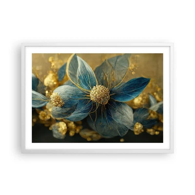 Poster in cornice bianca - Fiorire d'oro - 70x50 cm