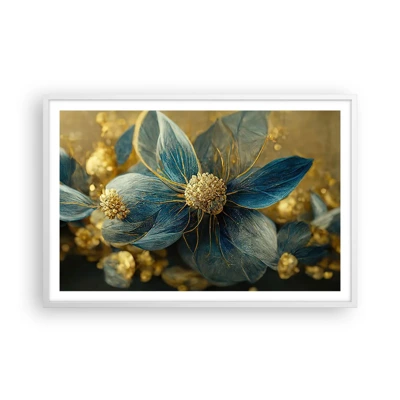 Poster in cornice bianca - Fiorire d'oro - 91x61 cm