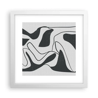 Poster in cornice bianca - Gioco astratto nel labirinto - 30x30 cm