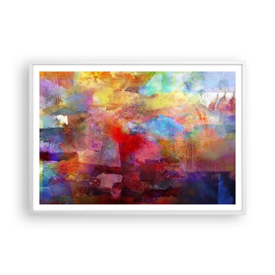 Poster in cornice bianca - Guardando dentro all'arcobaleno - 100x70 cm